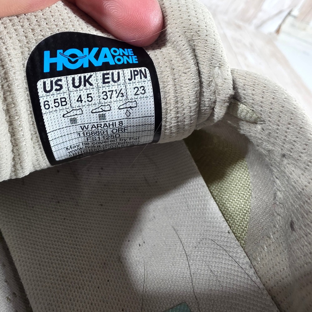 Hoka Arahi 8 Womens 6.5B Oat Milk Silver Sky Running Shoes 1168691-ORF Stability - Picture 6 of 8